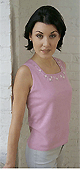 Square Neck Embroidered Shell